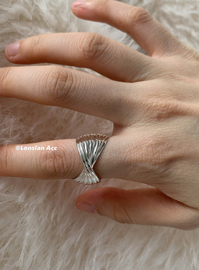 LONSLANACC扭结叠层坑条戒指