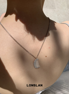 LONSLAN ACC 春夏精致镶钻小梳子吊坠项链高级感长款毛衣链