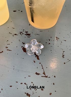 LONSLAN ACC 春夏气质设计感透明花朵食指戒百搭戒指