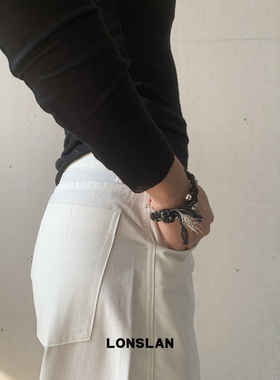 LONSLAN ACC 2025ss时尚简约黑绳钥匙编绳粗手链小众配饰