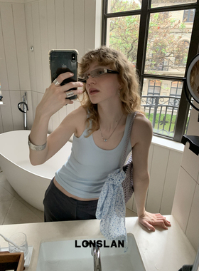 LONSLAN ACC 春夏宽版锤纹简约时尚ins百搭手镯