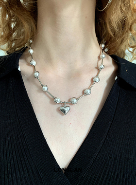 LONSLANACC爱心流苏吊坠项链