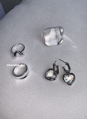 LONSLAN透明朦胧感宽边戒指