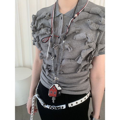 LONSLAN ACC 2025ss重工编织彩色编织绳绑带项链吊坠长款配饰 - 图1