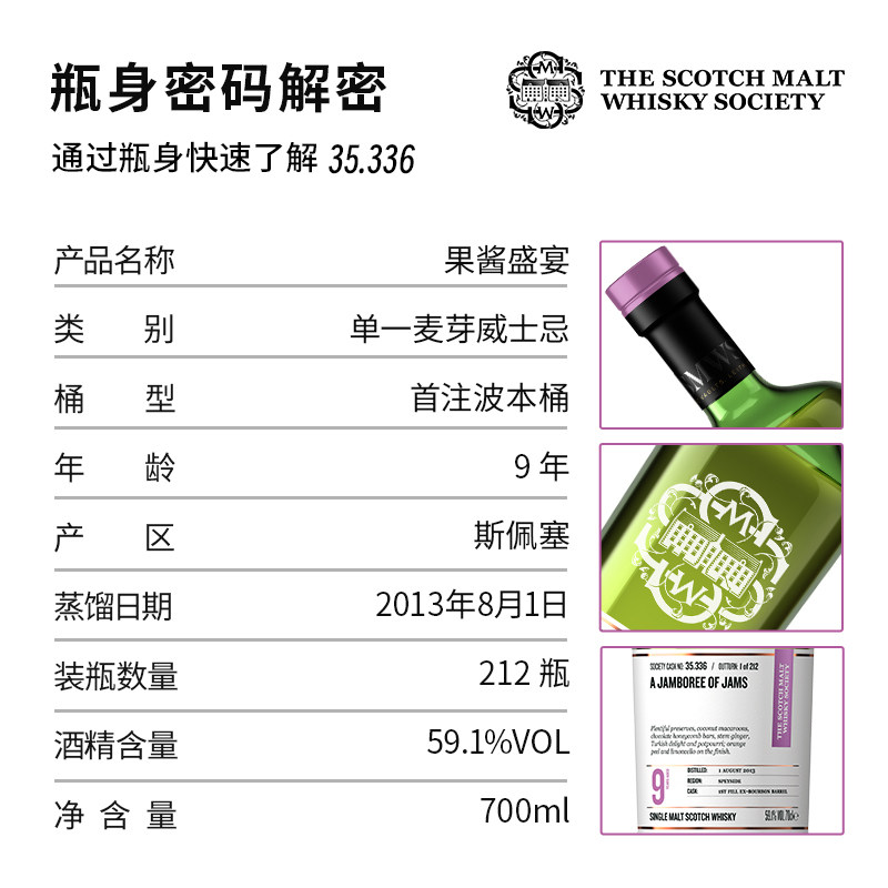 SMWS 35.336 果酱盛宴 苏格兰进口 单一麦芽威士忌whisky 9年波本,淘宝优惠券,粉丝福利购,淘宝优惠卷