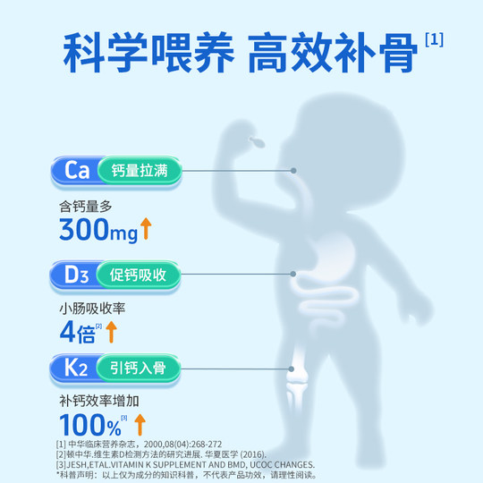 Witsbb Jianminsi Little Blue Box Liquid Calcium Minbao specializes in newborn calcium supplement + multi-effect algae oil DHA combination pack