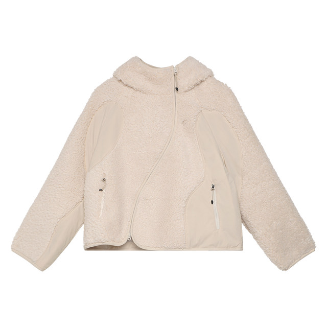 Australian imported wool semicircle women's sports 2025 winter velvet thickened coat women's lamb wool coat