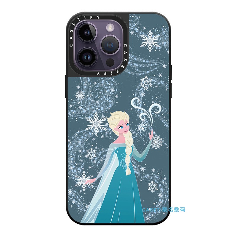 CASETi镜面冰雪奇缘联名贴纸15Pro适用iPhone14ProMax苹果13Pro网红明星安娜艾莎雪宝磁吸手机壳12防摔保护套