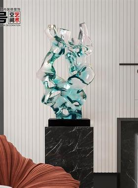 抽象客厅摆件太湖石摆件酒店大堂玄关隔间大型透明落地高级装饰品