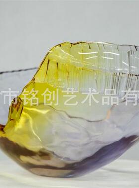 渐变圆形雕塑合成树脂摆件酒店大堂厅会所餐厅样板房桌面创意摆件