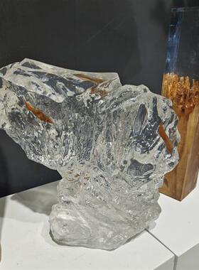 简约创意铂晶透明树脂艺术雕塑水晶摆件玄关装饰品亚克力家具