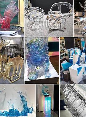 玻璃钢户外雕塑定制透明树脂室内摆件酒店创意大型高档装饰品定做