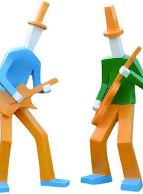 户外大提琴摆件玻璃钢音乐人艺术雕塑酒吧地产商业街公园婚庆装饰