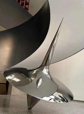 不锈钢圆球陀螺仪雕塑定制酒店大堂售楼部金属艺术工艺品摆件落地