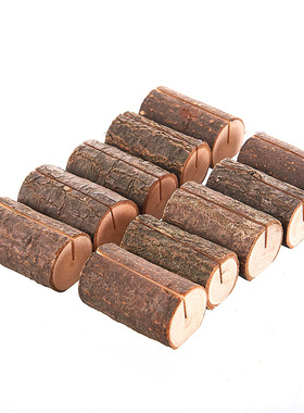 照片夹树桩木质留言卡片夹原木夹