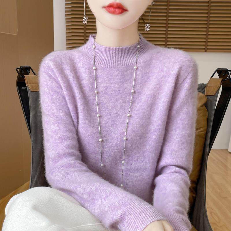 秋冬100%纯羊毛衫女一线成衣半高领无缝针织毛衣宽松羊绒打底上衣,淘宝优惠券,粉丝福利购,淘宝优惠卷