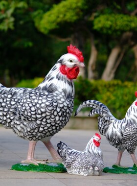 速发品外母鸡玻璃钢雕塑户光商场楼盘小区草坪动物装饰发摆件