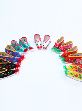 速发绣花三娘娘鞋供奉还愿祈福鞋鞋寸金绣莲鞋小脚多色可选摆设道