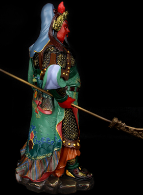 速发朴 关手工彩绘1.尺铜立器公摆件