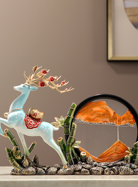 新中式流沙画摆件客厅装饰品