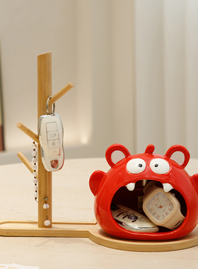 入门玄关钥匙收纳摆件装饰品多巴胺客厅电视柜高级感软装小众摆设