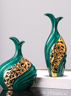 速发简约客柜电视厅摆装家居轻奢风高档陶瓷摆设抽象艺术感件饰品