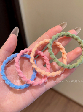 韩系糖果色高弹力发圈女不伤发