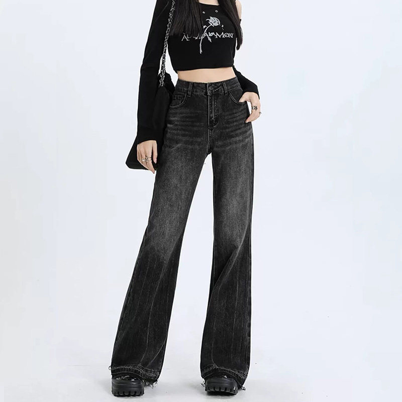 大码毛边微喇牛仔裤子女秋季新款胖mm显瘦小个子梨型身材高腰阔腿,淘宝优惠券,粉丝福利购,淘宝优惠卷