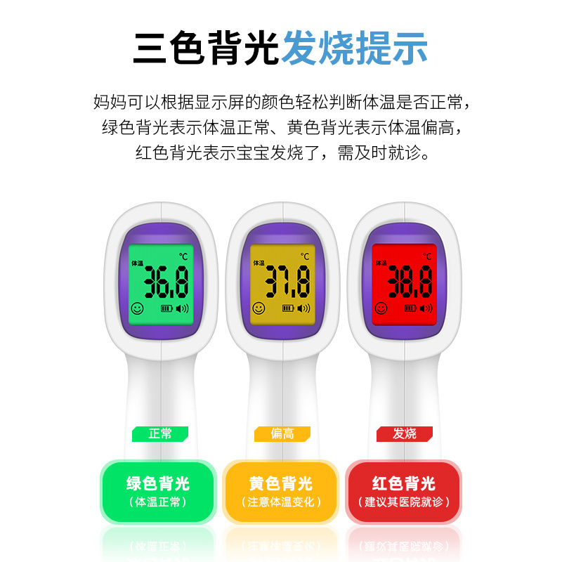 Infrared electronic thermometer medical household children's ear temperature gun high precision human body temperature measuring forehead temperature gun JQ