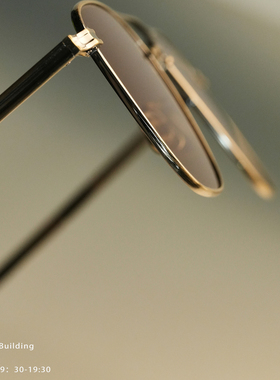 EYEVAN7285 GMSMBR日本手工眼镜铜色梯形镜框男士墨镜金属太阳镜