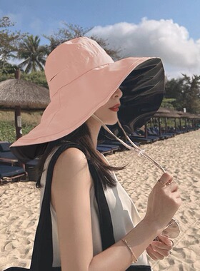 棉姿妍大檐防晒帽出游夏