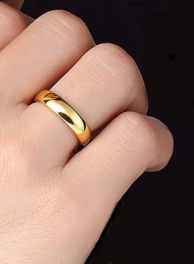 对戒男女配饰镀真金古法沙金戒指