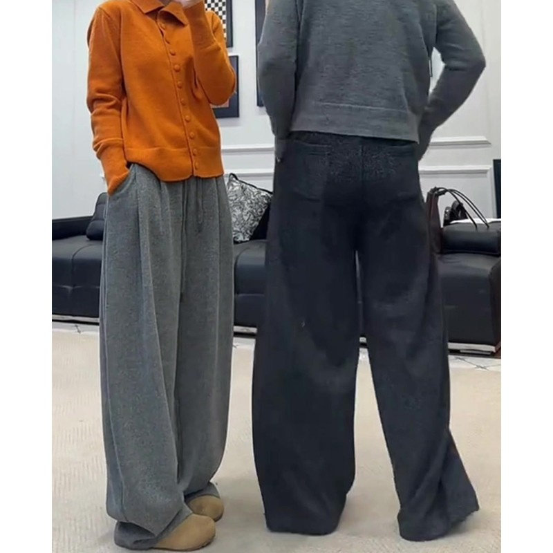 冬季新款大码慵懒风加绒高腰弯刀休闲裤宽松梨型显瘦抽绳阔腿裤女,淘宝优惠券,粉丝福利购,淘宝优惠卷