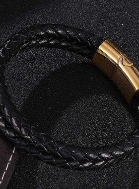 蛇年高颜值红色皮绳真皮手链男女款转运编织红绳小众情侣礼物潮