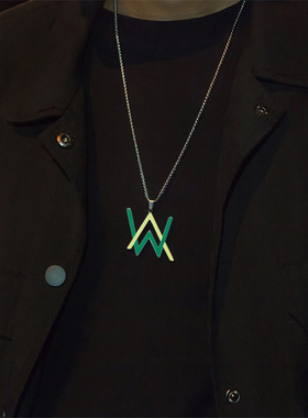 欧美艾伦沃克男士发光项链