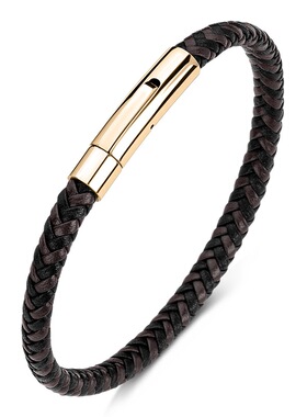 2026马年本命年红色皮绳手链男女情侣款简约按扣设计小众高级感