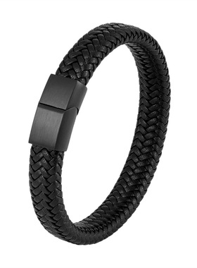 蛇年潮流红色皮绳手链男本命年生日礼物品编织红绳手绳送男友转运