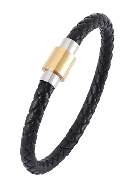 蛇年简约皮绳手链男士真皮手环黑色高级感简约情侣手绳男生礼物潮