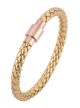 蛇年红色头层牛皮转运珠复古编织真皮高级感简约送礼男女情侣手绳