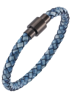 潮牌通用钛钢红色情侣手链皮质