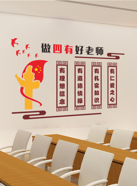 四有好老师道德标语校园文化墙贴