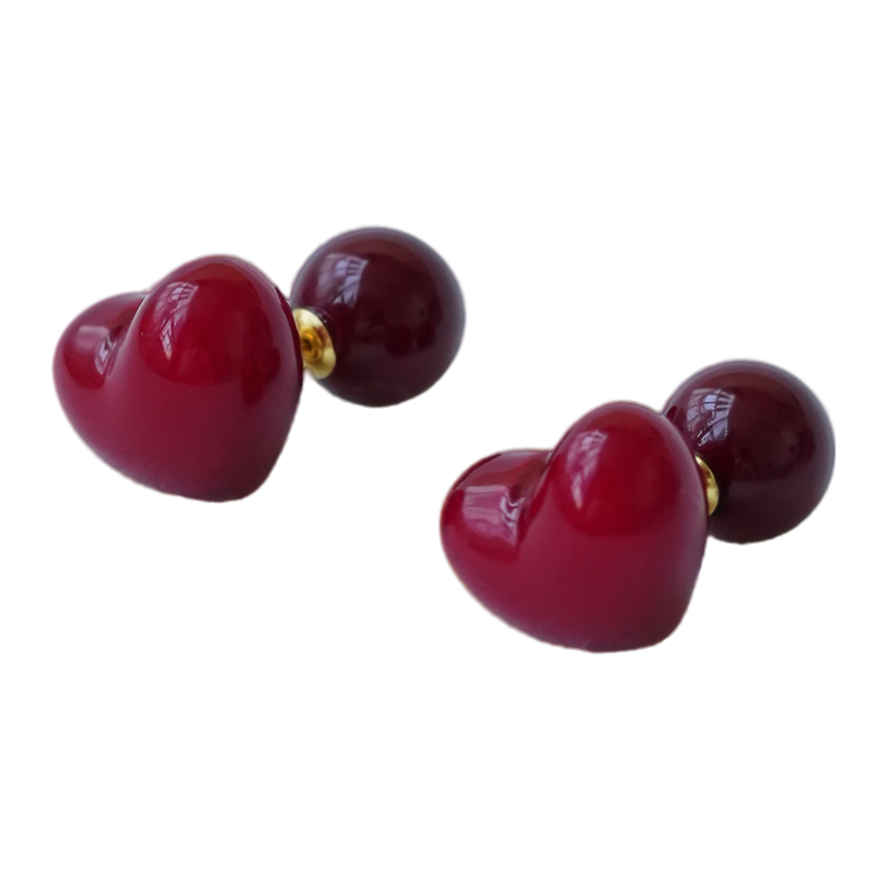 爱心车厘子红珠秋冬新品安可拉红百搭气质耳环,淘宝优惠券,粉丝福利购,淘宝优惠卷