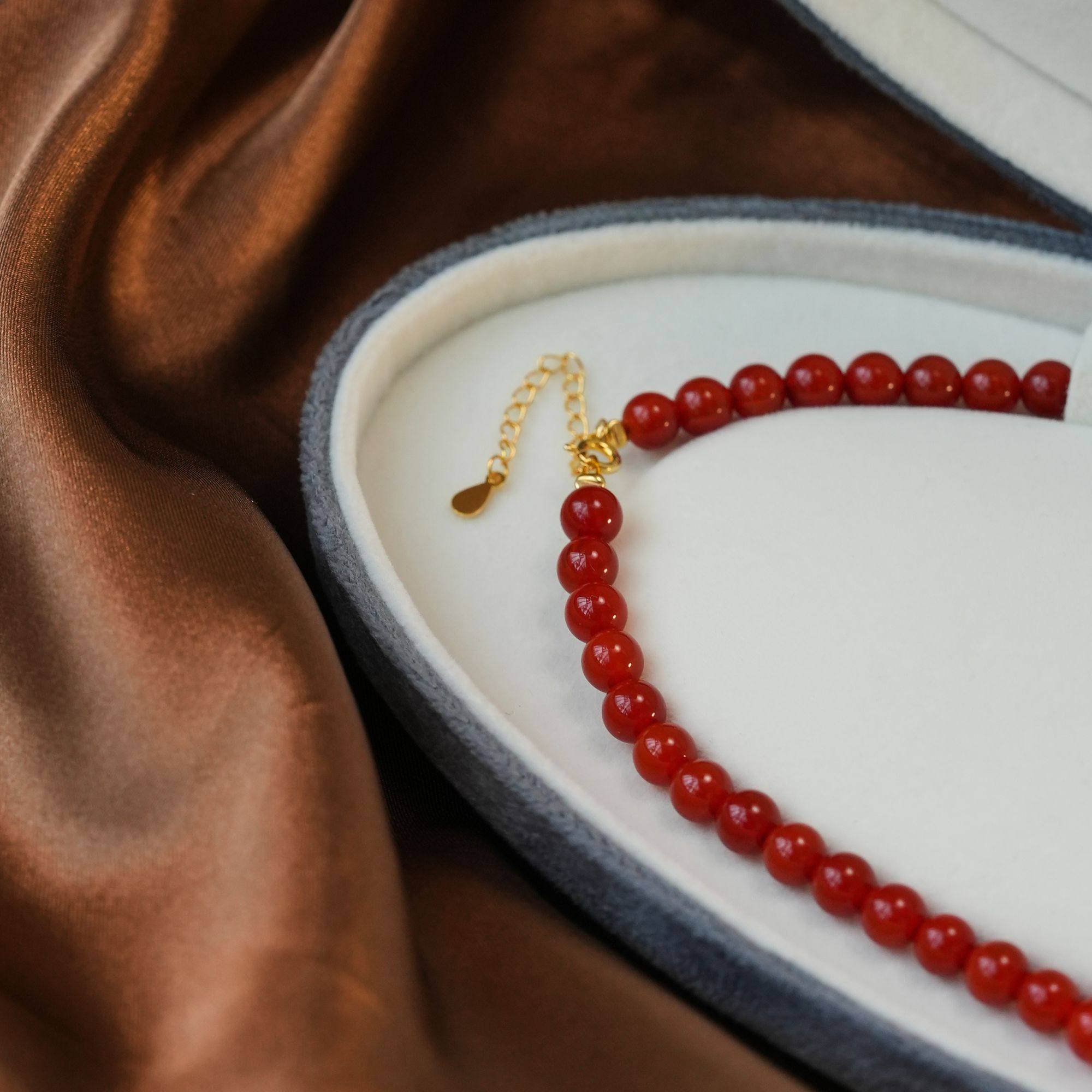 红色新年珠珠项链时尚百搭简约民族风复古颈链,淘宝优惠券,粉丝福利购,淘宝优惠卷