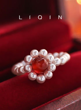 曼塔紫珠花朵指环轻奢高级百搭时尚气质