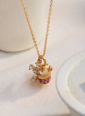 复古拉丝十字架松果吊坠项链精美轻奢毛衣链