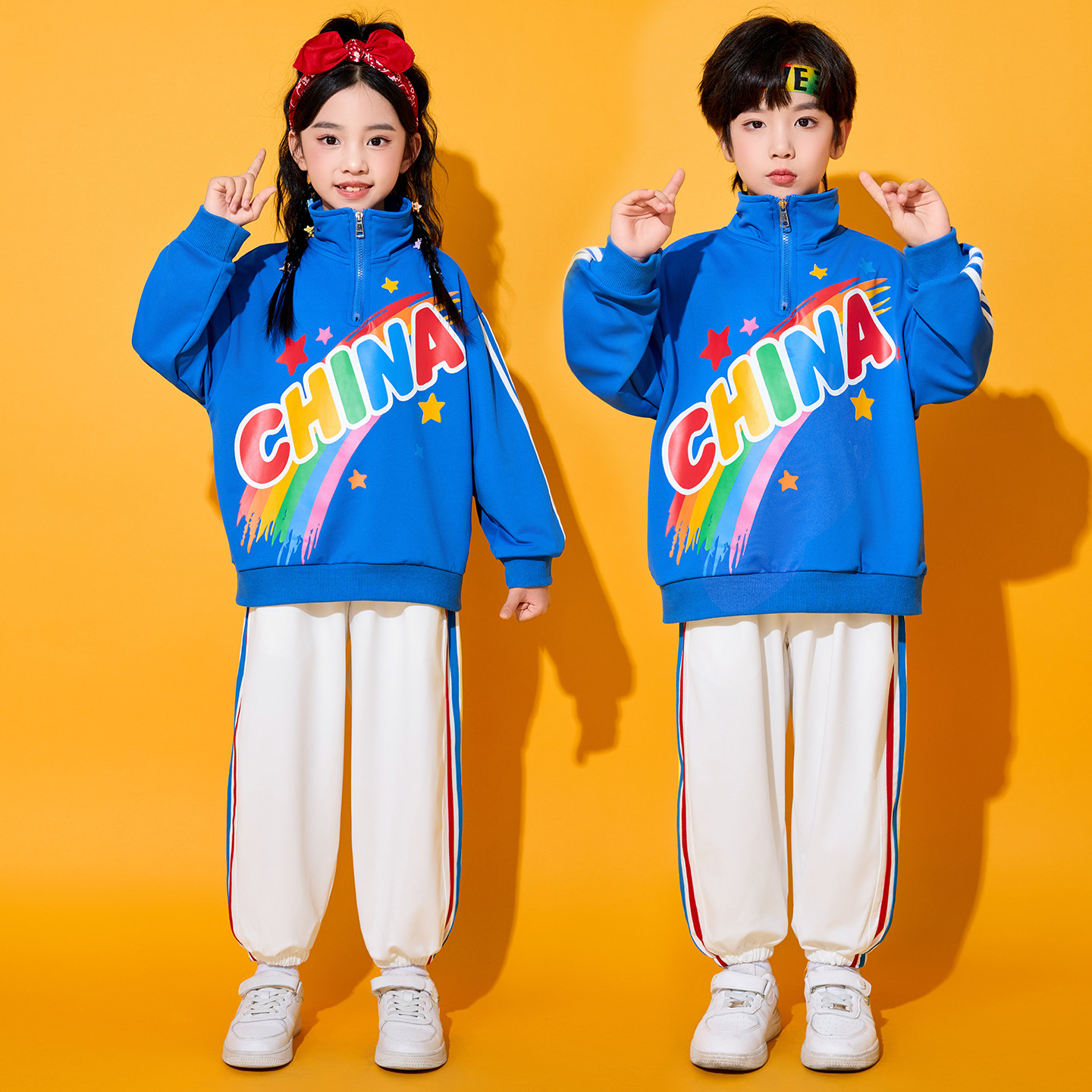 小学生运动会开幕式服装儿童啦啦队团体演出服幼儿园班服表演服装 - 图2