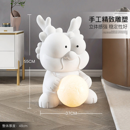 潮玩龙客厅大型落地摆件家居饰品电视柜旁灯玄关龙年新年乔迁礼物 - 图1