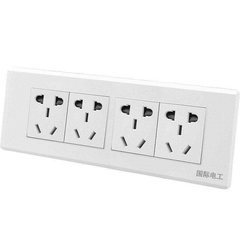国际电工118型开关插座家用暗装六孔九孔十二孔带USB空调雅白面板,淘宝优惠券,粉丝福利购,淘宝优惠卷