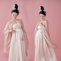 Pregnant Woman Photo Costumes New Movie of Pregnancy Mommy Costume New Chinese Gentleness Pregnant pregnant woman takes photos of fairy qi hanfu at home