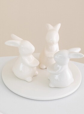 创意可爱兔子陶瓷茶点果盘